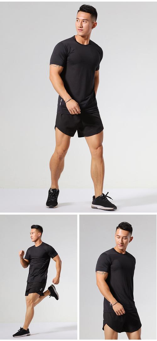新产品男士定制标志t恤健身房运动服设计服装o领运动训练透气运动t恤